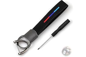 AzureRay Llavero Universal de Cuero para BMW Coche etc.- Metal Negro, Compatible con Todos los Modelos