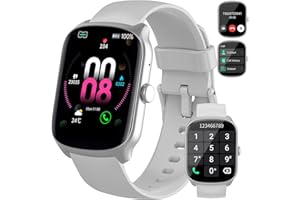 Qecnato Reloj Inteligente Hombre Mujer, Smartwatch 1.95'' Pantalla, 112+ Modos Deportivos Android, Plata