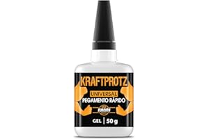 Superpegamento Gel Extra Fuerte – KRAFTPROTZ 50 g XXL con Punta Anti-Secado – Transparente, sin Goteo, Resistente al Agua y Calor – para plástico, Madera, Metal, Vidrio, Cuero y Bricolaje