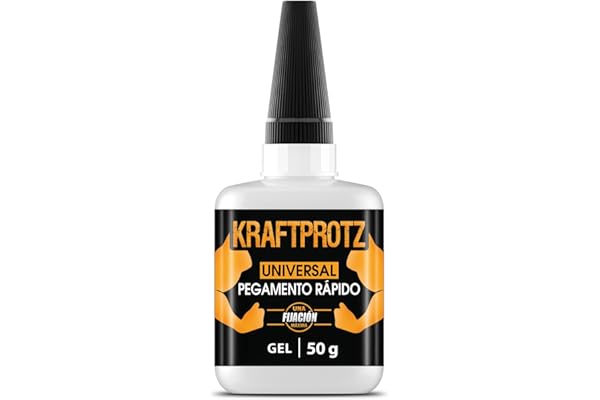 Superpegamento Gel Extra Fuerte – KRAFTPROTZ 50 g XXL con Punta Anti-Secado – Transparente, sin Goteo, Resistente al Agua y Calor – para plástico, Madera, Metal, Vidrio, Cuero y Bricolaje