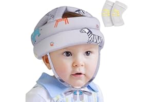Vicloon Baby Head Protector, Adjustable Infant Safety Helmet & Walking Baby Helmet, Infant Anti-Collision Head Protection Hats, Protection Safety Pads for Baby Learning Walking Crawling (Gray Zoo)