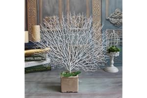 Branche de corail de simulation,URMAGIC décoration d'aquarium, 50x40cm Arbre de mer de corail artificiel, décoration de mariage, ornement d'aquarium de paysage en plastique