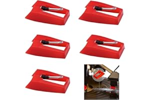 Yoezuo 5 PCS Record Player Needles, Turntable Replacement Needle, Record Player Needle Replacement for Vinyl Record Player (Red)