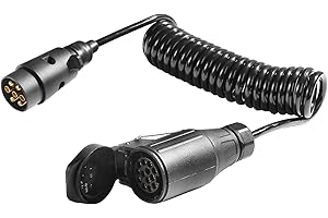 DARKGUARD 2.75M Trailer Extension Lead 12v,7 Pin Male to 13pin Female Trailer Cable, Light Board Towing Extension Cable,7pin to 13pin Towing Cable for Caravan,7 pin to 13 pin Towing Trailer Adaptor
