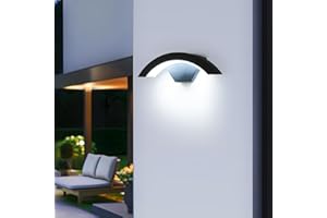 SENQIU Apliques Pared Exterior LED, 24W 2700LM Aplique de Pared Interior Modernos, IP65 Impermeable Lampara Exterior Pared Negro para Patio Jardín Salón Corredor, Blanco Frío 6500K