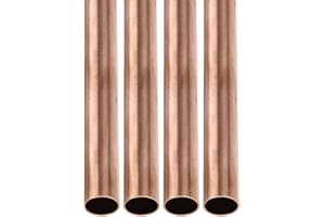 DTGN 12mm x 0.5mm x 100mm(ODxMuro TxL) Rame Tubo - 4pz - Buono per Macchinari Attrezzature Bricolage decorazionetivo Telaio - Rotondo Metallo Tubi