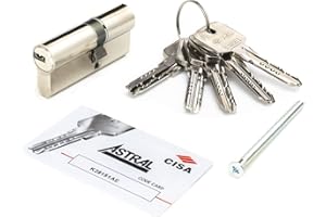 CISA 10A3101200000C5, Cilindro Europeo Astral, Ottone Smerigliato, 40/30 mm, 5 chiavi