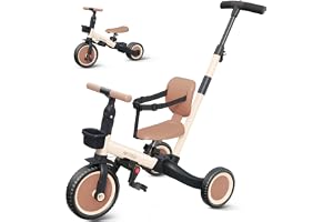 newyoo Barntrike med Push-handle för 1–3 år, Barncykel, Födelsedagspresent & Körleksak för Pojke & Flicka, 5-i-1 Barntrike me