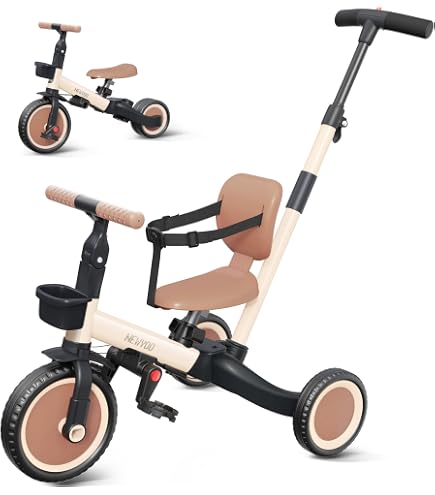 HUOLE-Tricycle pour enfant avec Repose-pieds repliables - Tricycle d
