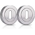 XFORT® 2 Pack Standard Escutcheons Polished Chrome, Escutcheon Keyhole Cover, Mortice Door Lock Cover for Security and Protection from Key Damage, Durable Escutcheon Plate with Concealed Screws.