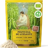 NaturaleBio Organic and Vegan Pea Protein Isolate | 450g Pea Protein 81%, Soy Free, Non-GMO and No Added Sugar, for Smoothies