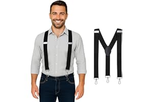 MASADA Bretelles pour hommes Mousqueton robustes 3,5 cm de large jusqu'à 195 cm de hauteur
