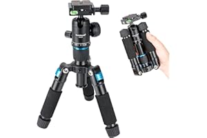 Koolehaoda Mini trépied Portable en Alliage d'aluminium Hauteur 51 cm avec rotule 360 ​​degrés et Sac pour Appareil Photo Reflex numérique, caméscope vidéo. Charge jusqu'à 5 kg - (Bleu)