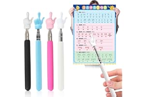 DeryArcle Pointer Classroom Finger, Teacher Telescopic Pointers Stick Retractable Presentation Pointer for Elementary School Kindergarten Teacher Student Whiteboard Pointer (4PC)