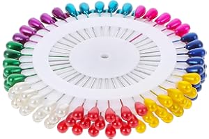 JJUNW 120 alfileres de colores con cabeza, agujas de coser de 4 cm, agujas multicolores, cabeza redonda, de plástico, para joyas, manualidades, proyectos de costura (multicolor)