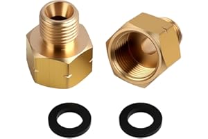 DOZYLIVE 2 Stück Messing LPG Gas Adapter 3/8" IG auf 1/4" AG, Gasschlauch Verbinder Links Verbindungsstück 1/4 auf 3/8, 1/4 mal 3/8 Zoll Schlauchfitting Anschlussstücke für Gasherd Gaskocher
