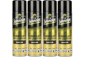 KAYTEX 4 x Bundle New Scents Sovereign Car Home Office Gym Turbojet Air Sanitiser Freshener Spray (Lemon)
