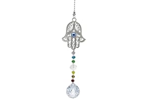 PEILI Sun Catchers for Windows,Hanging Suncatcher with Crystal, hamsa palm Hanging Rainbow Maker Ornament for Garden Corridors and Home Decoration (palm)