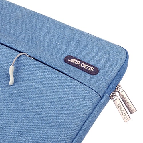 MOSISO Laptop Hülle Sleeve Tasche Denim-Stoff für 15-15,6 Zoll MacBooks, Laptops Farbe: Blau - 5
