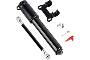SILULCM Mini Pompe À Vélo, Portable 100PSI en Alliage D'aluminium Pompe Velo avec Aiguille de Pompe à Ballon et Support de Cadre, Compatible Valve Presta et Schrader pour Vélos de Route, VTT, BMX