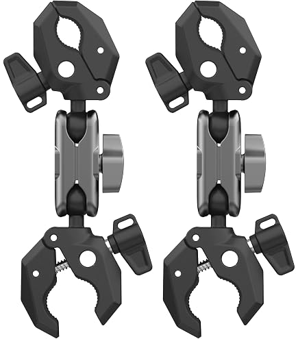 Support Double Pince Guidon Moto - Clamp Photo Lumière Trépied Réflecteur