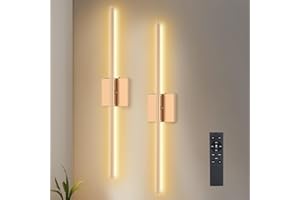 JACKYLED Battery Operated Wall Lights, 10000mAh USB-C Rechargeable Wall Lights with Remote & Touch Control, Cordless Wall Light 3 Color, Dimmable, 330° Rotation Magnetic Mount 2 Pcs(Gold)