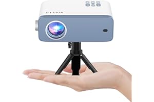 Mini Beamer, VOPLLS 15000L Beamer Full HD 1080P Unterstützt, Tragbar Video Projektor mit 50% Zoom, Heimkino Beamer für Handy Phone, Tablet/Laptop/PC/TV-Box