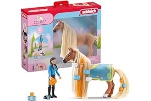Schleich 42585 Coffret Cheval à coiffer Kim et Caramelo, dès 4 Ans, Sofia's Beauties - Coffret, 24,5 x 6 x 18,7 cm