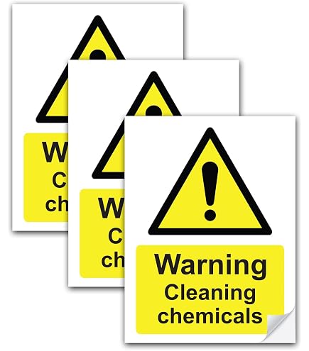 Adesivo Di Sicurezza INDIGOS: "Warning Cleaning Materials Stored Inside" 200x150 Mm