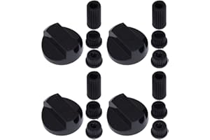 Ufixt Universal Black Control Knobs for Ovens, Cookers and Hobs (Pack of 4)