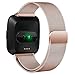 Produktbild kingko Milanese Magnetic Loop Edelstahlband für Fitbit Versa 5.5-6.7inch Modelle zur Auswahl für Fitbit Versa (Rosen-Gold)