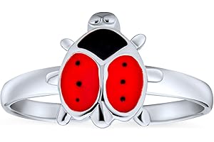 BLING JEWELRY Bague D'Orteil Midi Insecte De Jardin Nature Filigrane Papillon Serpent Lézard Coccinelle Rouge Porte-Bonheur Pour Femmes Adolescents Argent Sterling .925 Oxydé Ajustable