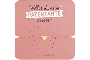 MANAHIA Armband Patentante Herz | Edelstahlarmband | Willst du meine Patentante werden? | Ankündigungsarmband Geburt, Fragearmband Patentante, Patentante fragen | Kommt in einer hübschen Geschenk-Box
