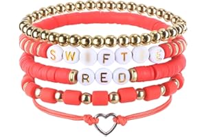 Otokti 5PCS Friendship Bracelets, Bracelet with Lettering Beads Set, Concert Outfit Accessories, Gifts for Fans Music Lovers Teen Girls Women