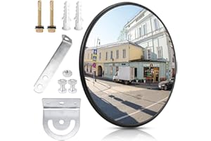 RUIOOMEEP Verkehrsspiegel, 30cm Weitwinkel Konvexspiegel, Sicherheit Verkehrsspiegel, Weitwinkel Spiegel Konvex Rund, Panoramaspiegel, Parabolspiegel, Beobachtungsspiegel, für Garage, Verkehr, Büro, Hof, Lager