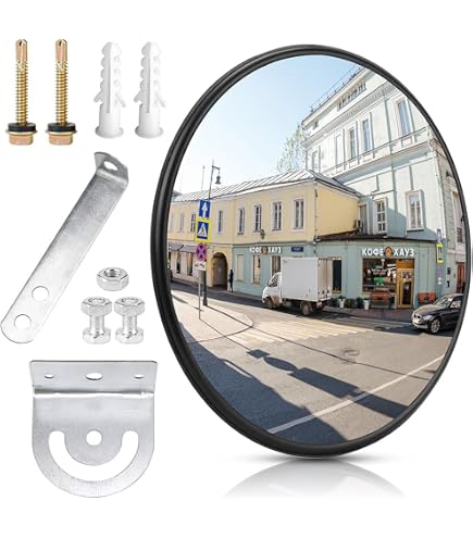 Miroir De Sécurité Convexe Incassable 30cm - Large Angle 230° Pour Allées, Garages Et Parkings