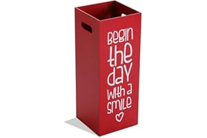 VERSA Fluor Portaombrelli per Ingresso, Corridoio, Camera, Giardino. Portaombrelli Piccolo e Moderno, Misure (A x L x l) 53 x 21 x 21 cm, Legno MDF, Colore Rosso e Nero