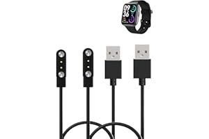 daunke 2-Pack Charging Cable for RUIMEN H1 Smart Watch for Men Women–Lightweight, Magnetic Adsorption Charging USB Cable,Portable Quick Charge,Sturdy and Durable,Black