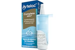 Artelac Complete MDO Eye Drops - Hyaluronic Eye Drops for Dry Eyes - for Dry and Watery Eyes - with Hyaluronic Acid - Also for Contact Lenses (1 x 10 ml)
