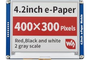 Waveshare 4.2 inch E-Paper Display Module(B) Kit 400x300 Resolution Three-Color E-Ink Screen Electronic Paper Module with Embedded Controller for Raspberry Pi/Arduino/Nucleo Via SPI Interface
