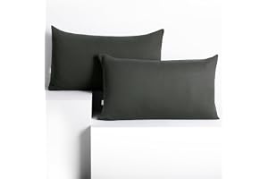 DecoKing Set med 2 örngott 50 x 60 * 2 i 100% kammad bomull med dragkedja, färg Grafit, Amber