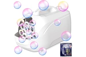 FOGARI Seifenblasenmaschine - Automatischer Blasenmacher 10000+ /Min, Seifenblasen für Hochzeit Bubble Machine Elektrisches für Kinder Hochzeit Geburtstag Festival Party, Weiß
