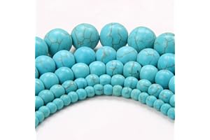 Asingeloo Howlite Turquoise perles rondes en vrac pierre précieuse 15 pouces 10mm cristal énergie pierre pouvoir de guérison pour la fabrication de bijoux