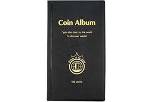 MULOVE 180 Pochettes Album de Collection Pieces de Monnaie, Album Collecteur Convient pour Diamètre de Pièces de Monnaie Rangement Inférieur à 4,4cm,Noir