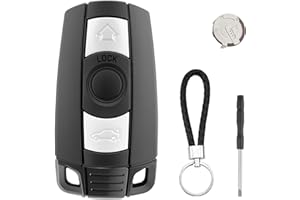 KingYH Carcasa de Llave de Coche con Batería VL2020 Carcasa de Llave de Control Remoto de 3 Botones y Llavero para B-W Series1 2 3 5 6 X1 X5 E81 E82 E87 E88 E89 E90 E91 E92 E93