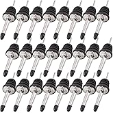 Newk Stainless Steel Pourer, 24 Packs Classic Bottle Pourers with Tapered Spout and Rubber Stoppers, Suitable for Pouring Liq