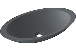 doporro Lavabo sobre encimera 59,3x35,1x10,7 cm diseño Colossum802 lavabo antracita mate fabricado de mármol fundido