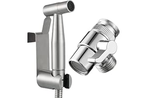 Tecmolog Bidet Portatile Kit Doccetta Bidet Acciaio Inossidabile Doccetta per Bidet WC Doccia con Deviatore Doccia 2 Vie, Tubo Doccia 2m e Supporto Doccetta, WS024F7