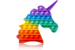 ZADAWERK® POP IT! Giocattolo fidget sensoriale – Unicorno arcobaleno – Gioco Push Pop – Bubble Push – Anti stress – concentrazione – Divertimento ottico, hapico, con fattore relax (Unicorno)