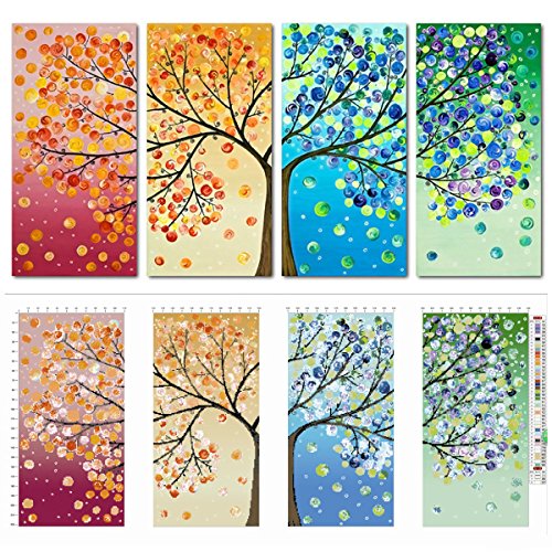 Demiawaking Vier Jahreszeiten Baum Stickerei DIY Handwerk Kreuzstich Haus Dekor - 6
